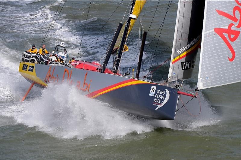 Ian Walker at the helm of Azzam, Abu Dhabi Ocean Racing's Volvo 65 photo copyright Rick Tomlinson / www.rick-tomlinson.com taken at Royal Ocean Racing Club and featuring the Volvo One-Design class