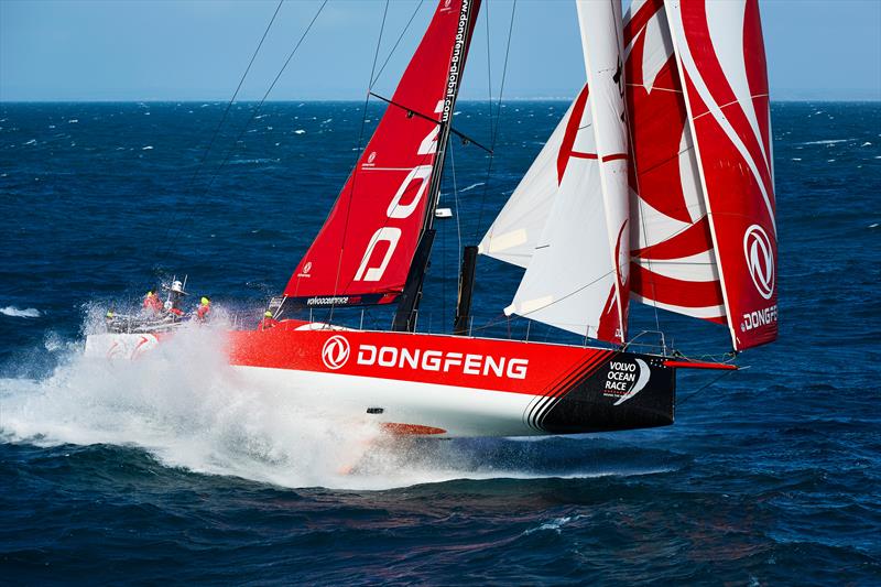 Dongfeng Race Team's first helicopter shoot in South Britany between Glenan Island and Groix Island photo copyright Benoit Stichelbaut / Dongfeng Race Team taken at  and featuring the Volvo One-Design class