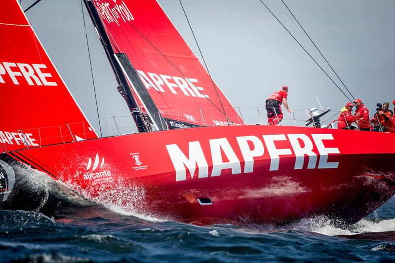 MAPFRE finish second in the Volvo Ocean Race Cape Town In-Port Race photo copyright Maria Muina / MAPFRE taken at  and featuring the Volvo One-Design class