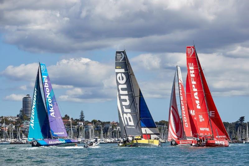 Team AkzoNobel finish 2nd in the New Zealand Herald In-Port Race photo copyright Thierry Martinez / team AkzoNobel taken at  and featuring the Volvo One-Design class