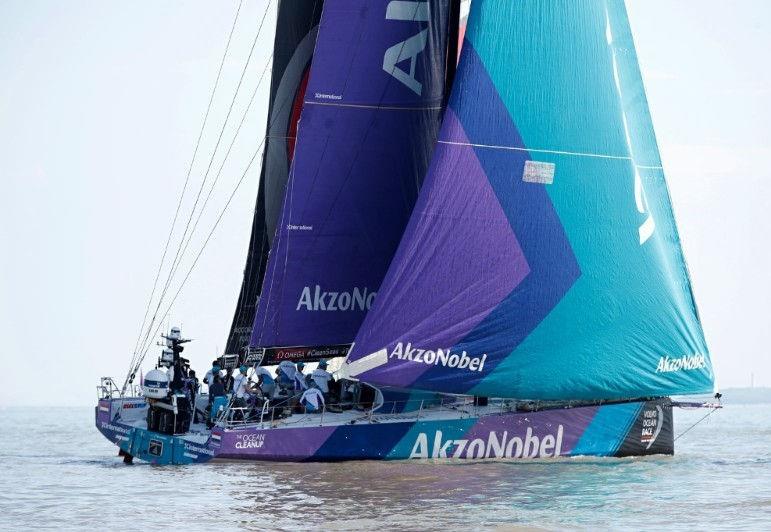 A slow start to Volvo Ocean Race Leg 10: Cardiff to Gothenburg photo copyright Thierry Martinez / team AkzoNobel taken at  and featuring the Volvo One-Design class