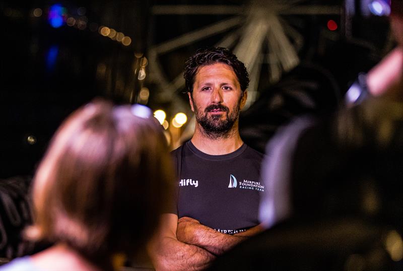 Mirpuri Foundation Racing Team's skipper Yoann Richomme after the finish of The Ocean Race Europe Leg 3 from Alicante, Spain, to Genoa, Italy photo copyright Sailing Energy / The Ocean Race taken at  and featuring the Volvo One-Design class