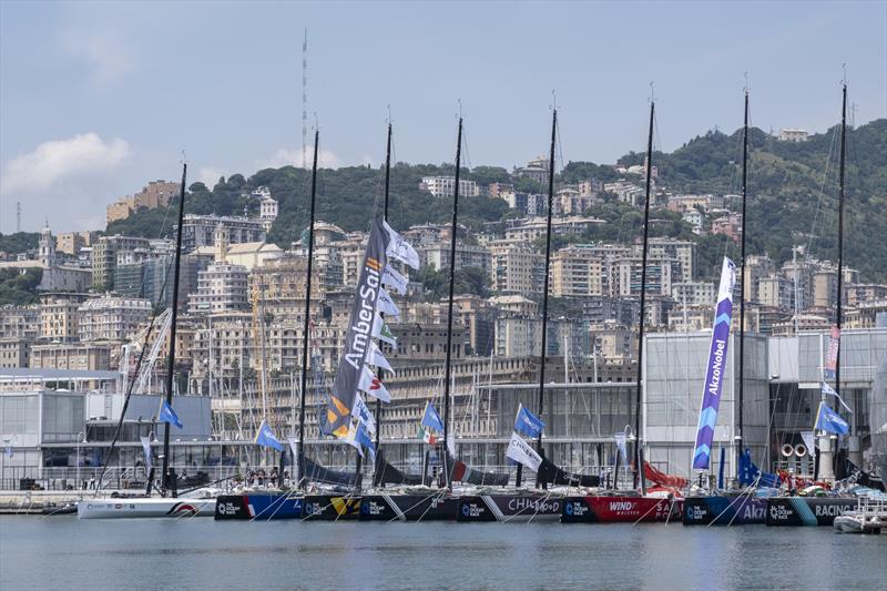 The Ocean Race Europe fleet moored with the Genova backdrop - photo © Cherie Bridges / The Ocean Race