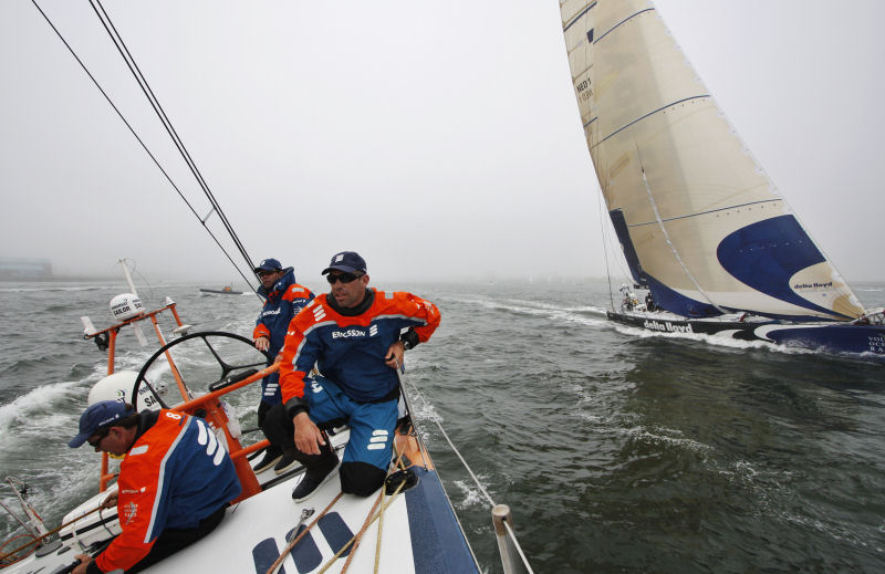 A fog descends on Boston for the Leg 7 start of the Volvo Ocean Race photo copyright Guy Salter / Ericsson 4 / Volvo Ocean Race taken at  and featuring the Volvo 70 class