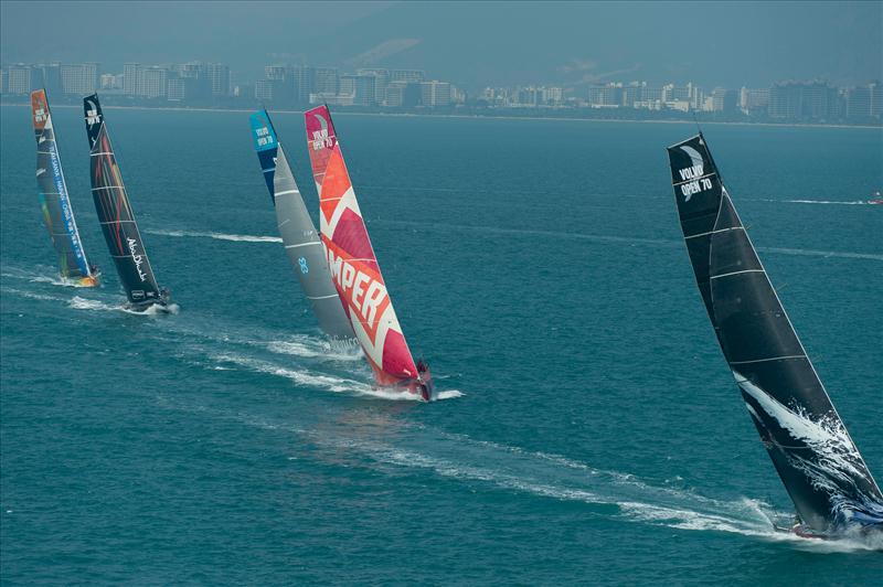 Volvo Ocean Race Leg 4 Start photo copyright Paul Todd / Volvo Ocean Race taken at  and featuring the Volvo 70 class