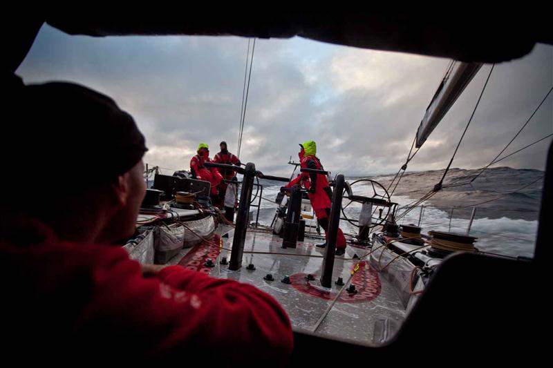 View from the hatch on PUMA Ocean Racing during leg 5 of the Volvo Ocean Race photo copyright Amory Ross / PUMA Ocean Racing / Volvo Ocean Race taken at  and featuring the Volvo 70 class