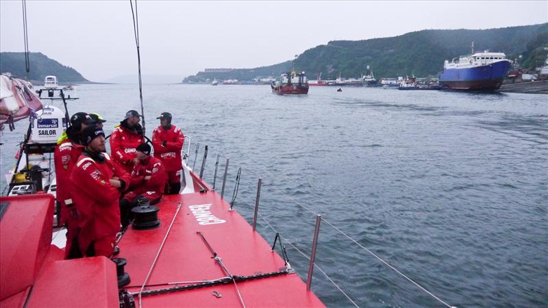 CAMPER arrive into Puerto Montt, Chile where the team will perform repairs to their Volvo Open 70 photo copyright Hamish Hooper / CAMPER ETNZ / Volvo Ocean Race taken at  and featuring the Volvo 70 class