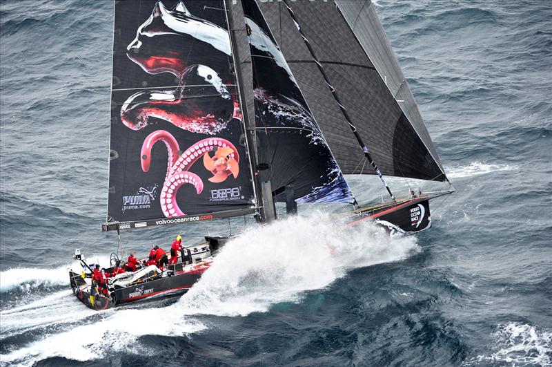 Puma on their final approach to Lorient in Volvo Ocean Race leg 8 photo copyright Paul Todd / Volvo Ocean Race taken at  and featuring the Volvo 70 class