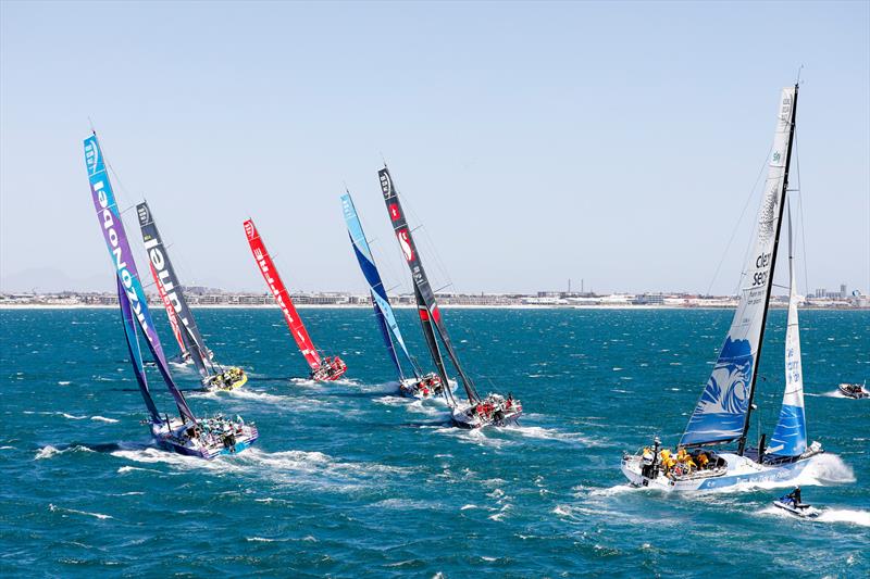 Leg 3, Cape Town to Melbourne, Start photo copyright Ainhoa Sanchez / Volvo Ocean Race. 10 December taken at Royal Cape Yacht Club and featuring the Volvo 70 class