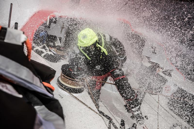 Leg 3, Cape Town to Melbourne, day 09, on board Dongfeng. Fabien Delahaye comes on watch and ready for 4 hours full on. - photo © Martin Keruzore / Volvo Ocean Race