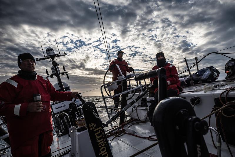 Leg 3, Cape Town to Melbourne, day 10, John Fisher and Tom Clout on deck with Ben Piggott on the wheel on board Sun Hung Kai / Scallywag. - photo © Konrad Frost / Volvo Ocean Race