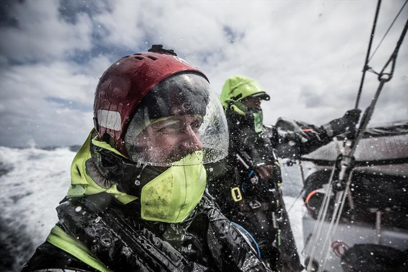 Leg 3, Cape Town to Melbourne, day 13, on board Dongfeng. Fabien Delahaye ready for the fight. - photo © by Martin Keruzore / Volvo Ocean Race. 22 December, .