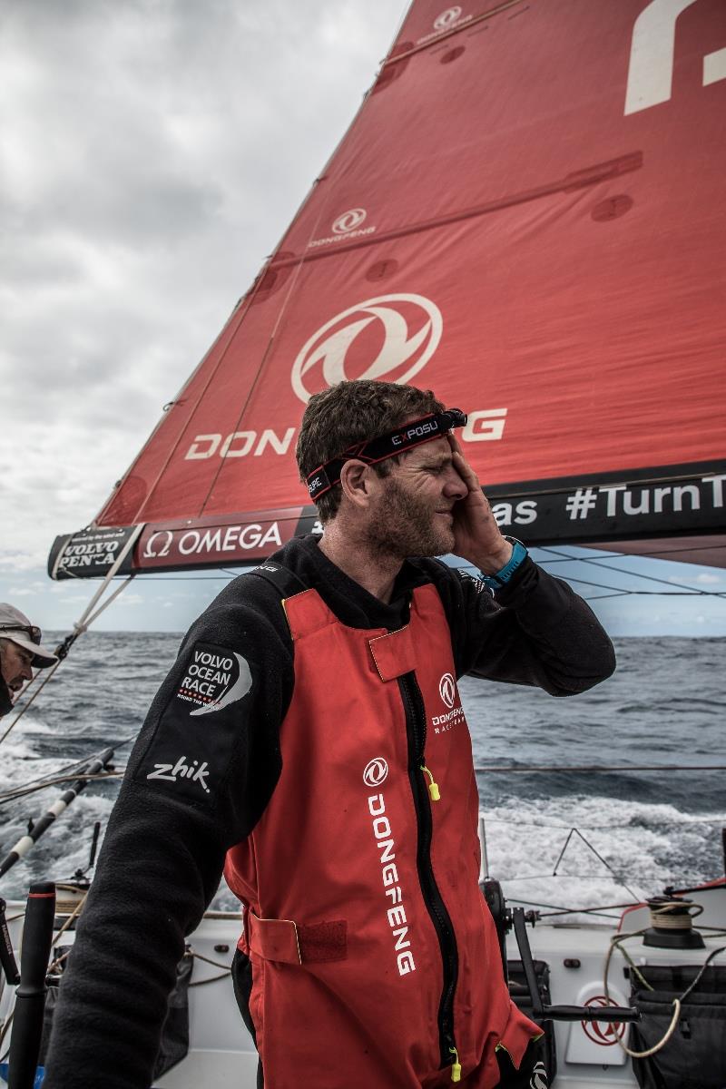 Leg 3, Cape Town to Melbourne, day 15, on board Dongfeng. Charles Caudrelier under pressure. - photo © Martin Keruzore / Volvo Ocean Race