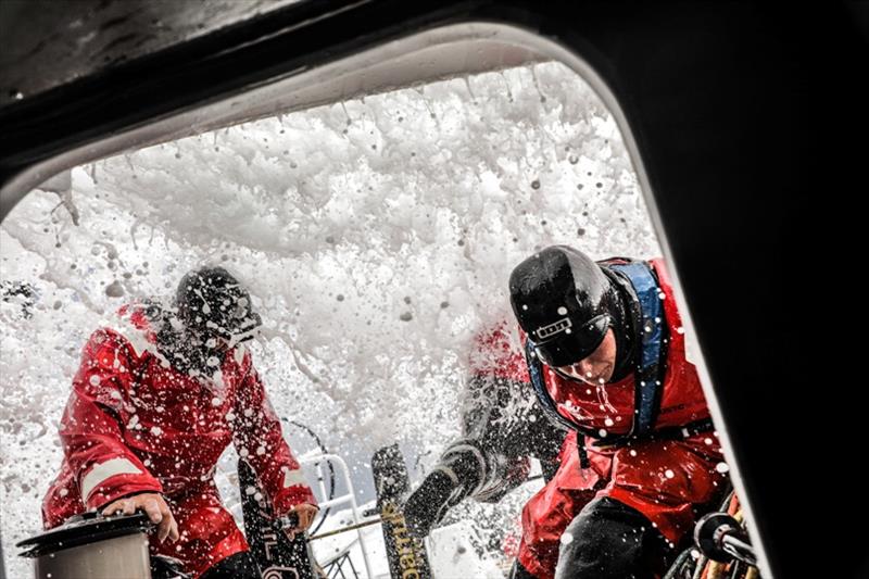 Leg 3, Cape Town to Melbourne, day 7, Never far from a sea shower on board Sun Hung Kai / Scallywag. - photo © Konrad Frost / Volvo Ocean Race