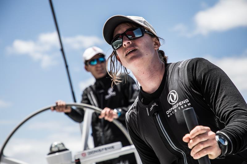 Leg 4, Melbourne to Hong Kong, day 01 on board Dongfeng. Justine Mettraux just join the team for the leg4. - photo © Martin Keruzore / Volvo Ocean Race