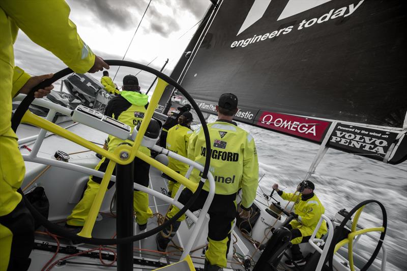 Leg 4, Melbourne to Hong Kong, day 01 on board Brunel. Sailing towards the open sea photo copyright Yann Riou / Volvo Ocean Race taken at Royal Melbourne Yacht Squadron and featuring the Volvo One-Design class