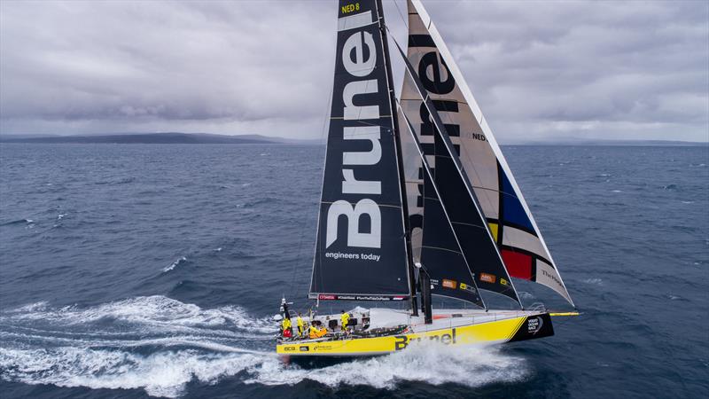 Leg 4, Melbourne to Hong Kong, day 02 on board Brunel. Drone photo copyright Yann Riou / Volvo Ocean Race taken at Pacific Yacht Club and featuring the Volvo One-Design class