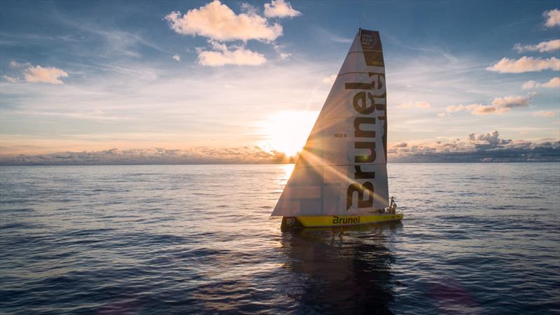 Leg 4, Melbourne to Hong Kong, day 07 on board Brunel . Sunrise. Drone. Doldrums. No wind. - photo © Yann Riou / Volvo Ocean Race