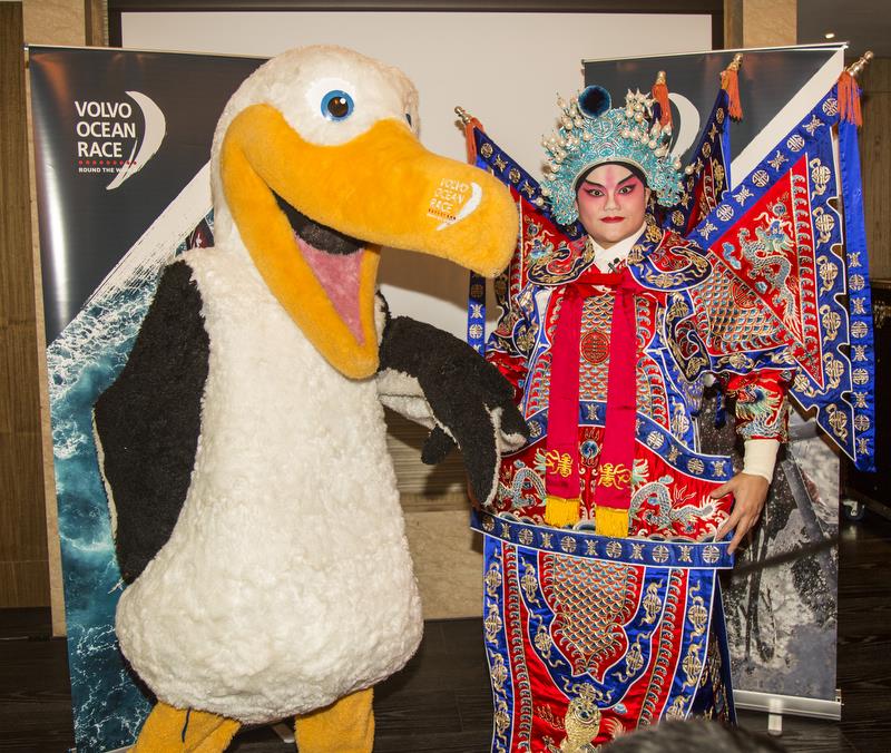 Who's a pretty bird, then? VOR 2017-18, HK Press Conference 08 January 2018. - photo © Guy Nowell