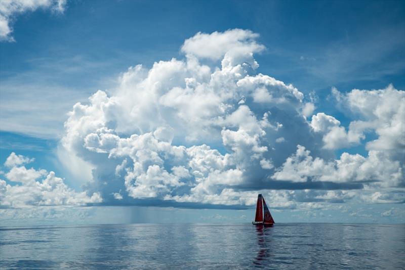 Volvo Ocean Race Leg 4, Melbourne to Hong Kong, day 09, AkzoNobel going nowhere fast in the doldrums as the entire fleet condenses. Race reset photo copyright Sam Greenfield / Volvo Ocean Race taken at  and featuring the Volvo One-Design class