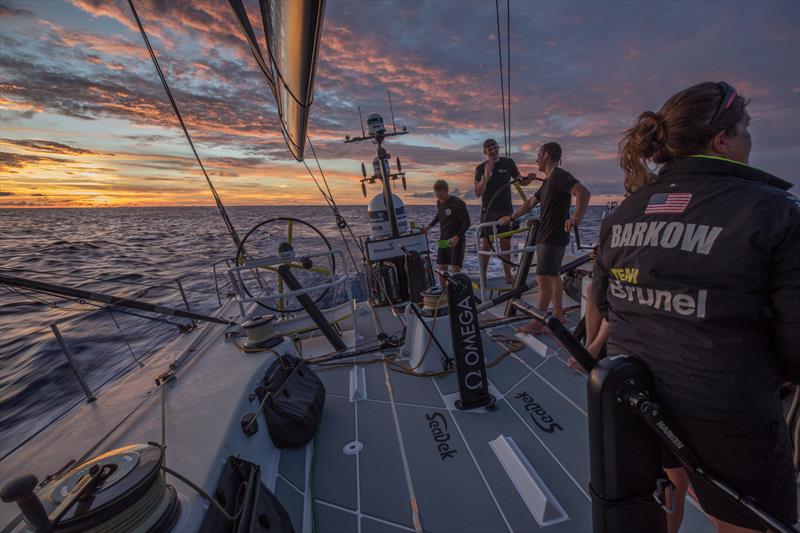 Leg 4, Melbourne to Hong Kong, day 10 on board Brunel . Sunrise. Recovering after a hard night in the doldrums. - photo © Yann Riou / Volvo Ocean Race