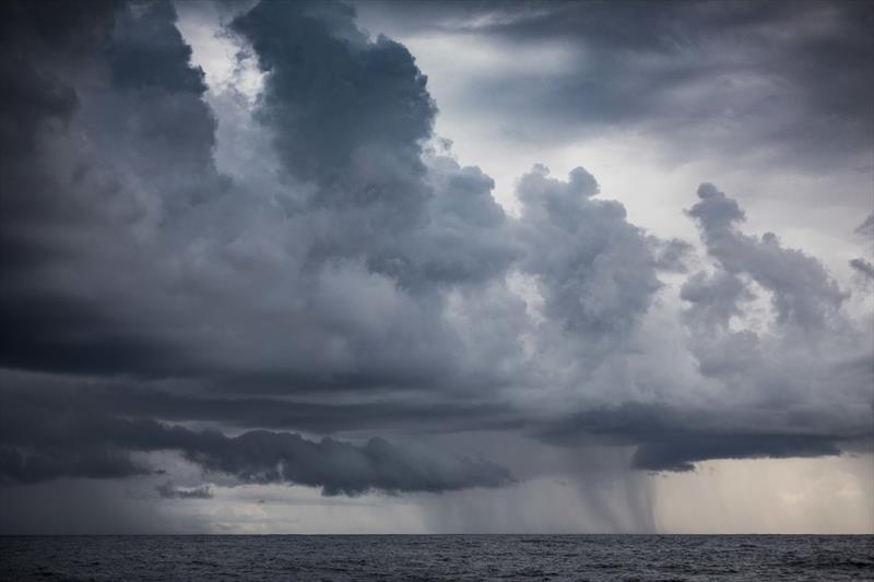 Leg 4, Melbourne to Hong Kong, Day 10 onboard Turn the Tide on Plastic. The equator crossing was greeted by a morning squall line photo copyright Brian Carlin / Volvo Ocean Race taken at  and featuring the Volvo One-Design class