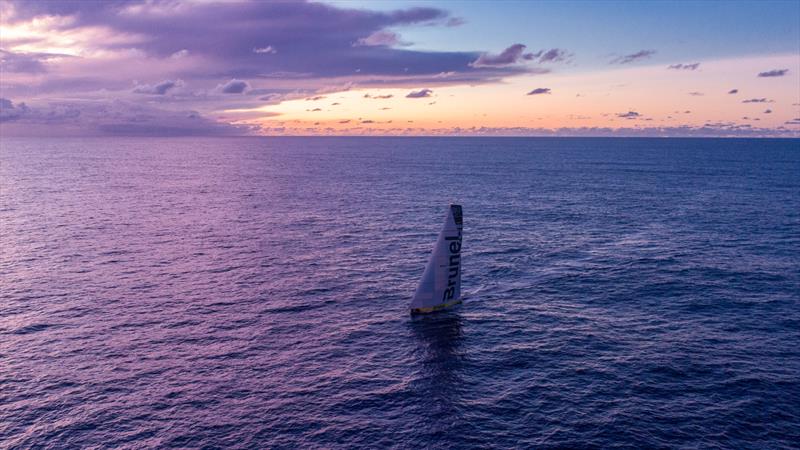 Leg 4, Melbourne to Hong Kong, day 11 on board Brunel. Drone. Sunrise photo copyright Yann Riou / Volvo Ocean Race taken at  and featuring the Volvo One-Design class