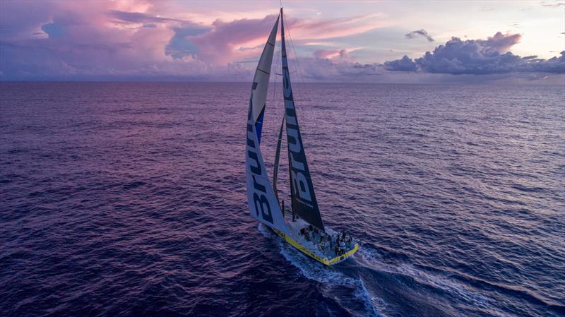 Leg 4, Melbourne to Hong Kong, day 11 on board Brunel. Drone. Sunrise photo copyright Yann Riou / Volvo Ocean Race taken at  and featuring the Volvo One-Design class