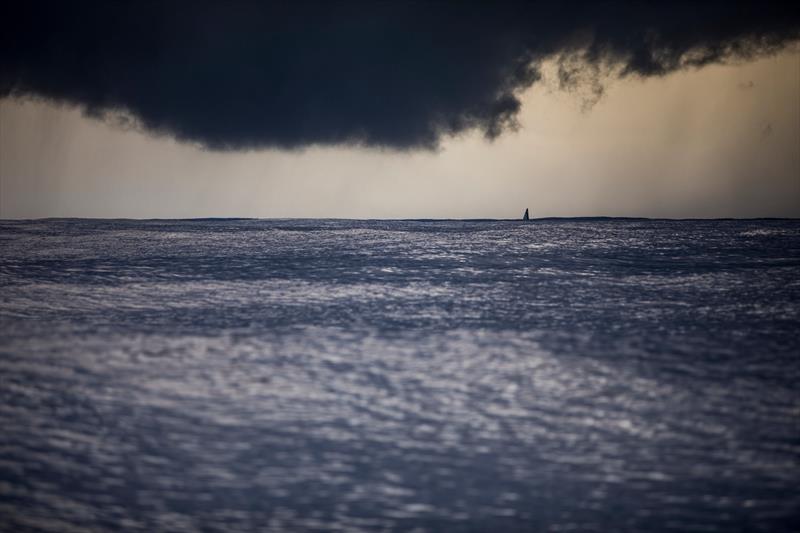 Leg 4, Melbourne to Hong Kong, Day 11 onboard Turn the Tide on Plastic. More drama unfolding as we try and push northwards in the super light wind and Brunel appeared on our stern through the storm clouds they came sailing out photo copyright Brian Carlin / Volvo Ocean Race taken at  and featuring the Volvo One-Design class