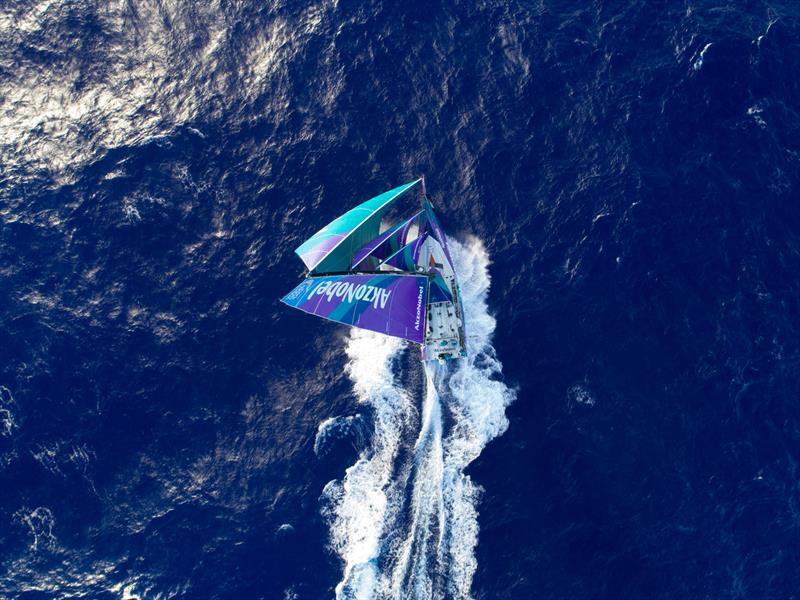 Leg 4, Melbourne to Hong Kong, day 14. Onboard Azkonobel in the South Pacific near Challenger Deep photo copyright Sam Greenfield / Volvo Ocean Race taken at  and featuring the Volvo One-Design class