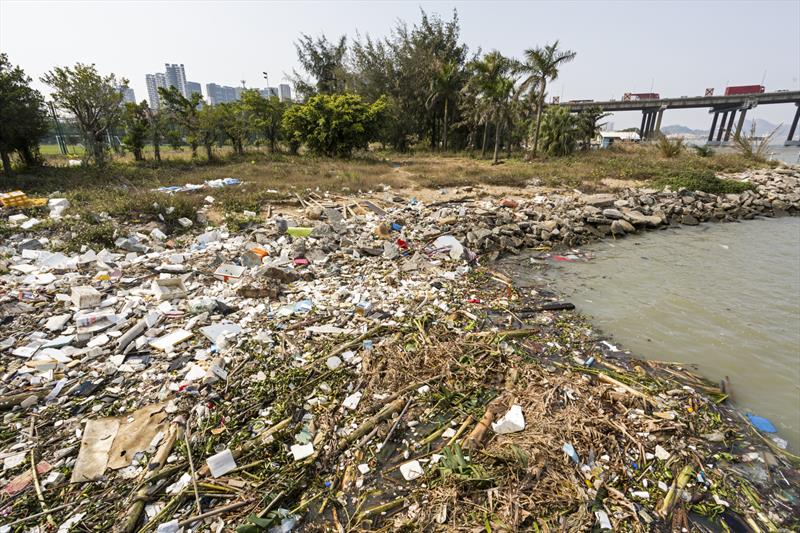 VOR 2017-18 Nansha Stopover. Turn the Tide on Plastic, Nansha Marina. - photo © Guy Nowell