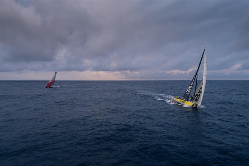 Leg 6 to Auckland, day 04 on board Brunel. Brunel and Dongfeng. 10 February,  2018 photo copyright Yann Riou / Volvo Ocean Race taken at  and featuring the Volvo One-Design class