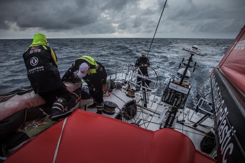 Leg 6 to Auckland, day 04 on board Dongfeng. Light breeze today and still no sun. Clouds are coming and wind will become shifty. 10 February,  2018 photo copyright Martin Keruzore / Volvo Ocean Race taken at  and featuring the Volvo One-Design class