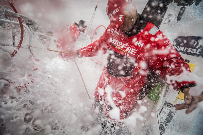 Leg 6 to Auckland, day 05 on board MAPFRE, sailing with 30 kts, Pablo Arrarte at the main sheet. 11 February, 2018 - photo © Ugo Fonolla / Volvo Ocean Race