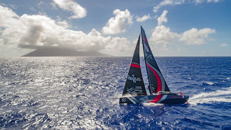 Leg 6 to Auckland, Day 07 on board Sun hung Kai / Scallywag. Islands. Drone shots. Crossing path with USA territory islands, looked like a small volcano from the boat.13 February,  photo copyright Jeremie Lecaudey / Volvo Ocean Race taken at  and featuring the Volvo One-Design class