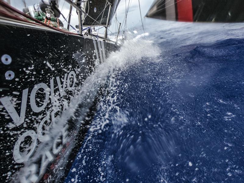 Leg 6 to Auckland, day 12 on board Sun hung Kai / Scallywag. Volvo Ocean Race bow splash. 17 February,  photo copyright Jeremie Lecaudey / Volvo Ocean Race taken at  and featuring the Volvo One-Design class