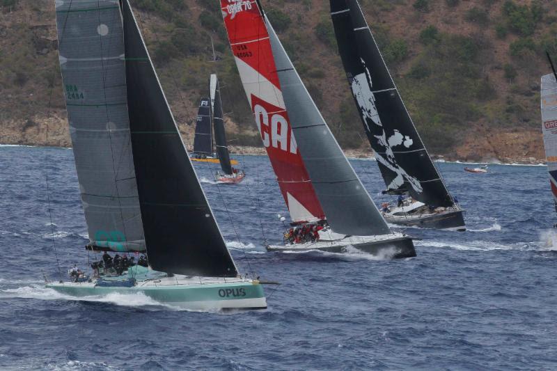 Samuel Albrecht's Brazilian Prototype Soto 4.15, Volvo 70 Warrior (USA) from the USMMA Sailing Foundation and one of the largest yachts in the record-sized fleet, Dixon 100 Danneskjold (USA) photo copyright RORC taken at Royal Ocean Racing Club and featuring the Volvo 70 class