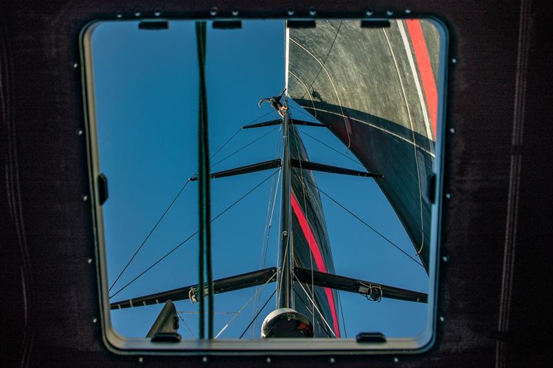 Leg 6 to Auckland, day 14 on board Sun hung Kai / Scallywag. Alex checking the conditions from the top of the mast. 20 February,  photo copyright Jeremie Lecaudey / Volvo Ocean Race taken at  and featuring the Volvo One-Design class