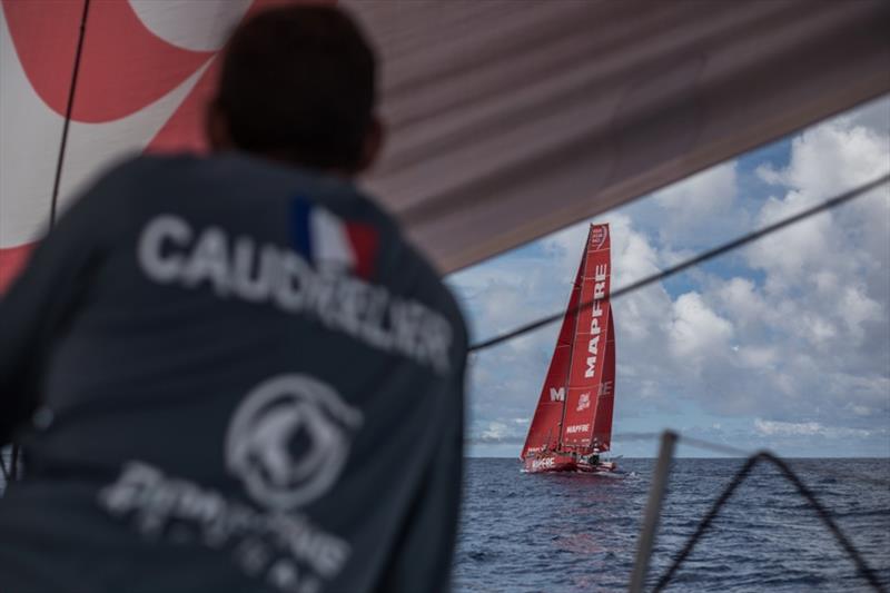 Volvo Ocean Race Leg 6 to Auckland, day 15 on board Dongfeng. Match Racing after two weeks of offshore sailing. 21 February photo copyright Martin Keruzore / Volvo Ocean Race taken at  and featuring the Volvo One-Design class