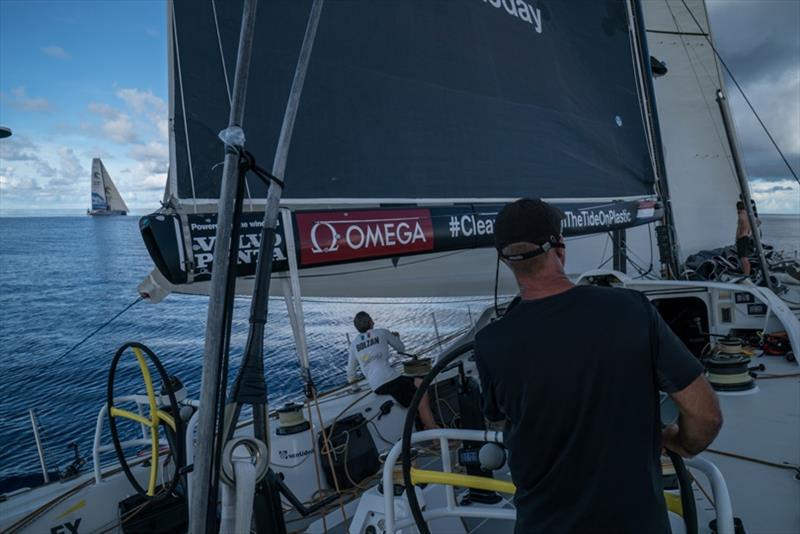 Volvo Ocean Race Leg 6 to Auckland, day 14 on board Brunel. Bouwe Bekking driving. TTOP faster. 20 February photo copyright Yann Riou / Volvo Ocean Race taken at  and featuring the Volvo One-Design class