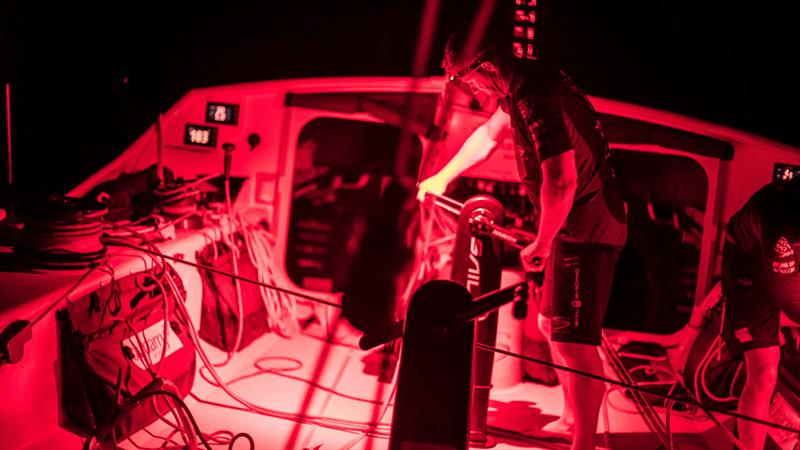 Leg 6 to Auckland, day 15 on board Sun hung Kai / Scallywag. Night shots. John Fisher by night. 22 February, . - photo © Jeremie Lecaudey / Volvo Ocean Race