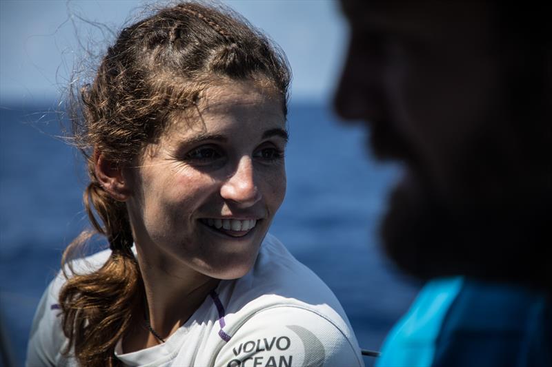 Leg 6 to Auckland, day 17 on board AkzoNobel, A happy Martine Grael. 23 February,  photo copyright Rich Edwards / Volvo Ocean Race taken at  and featuring the Volvo One-Design class