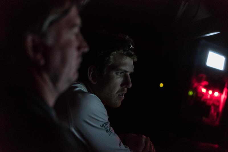 Leg 6 to Auckland, day 18 on board Brunel. 23 February, . Watch captain Peter Burling checks the nav before going on deck photo copyright Yann Riou / Volvo Ocean Race taken at  and featuring the Volvo One-Design class