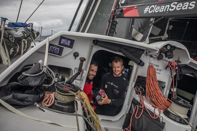 Leg 6 to Auckland, day 17 on board Sun hung Kai / Scallywag. Ben preparing coffee for everyone on deck. 23 February,  photo copyright Jeremie Lecaudey / Volvo Ocean Race taken at  and featuring the Volvo One-Design class
