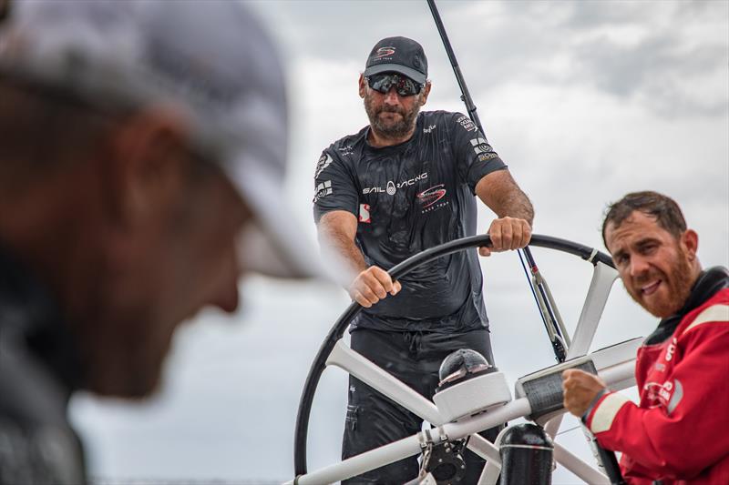 Leg 6 to Auckland, day 17 on board Sun hung Kai / Scallywag. David Witt, soaking wet, still in first place. 24 February,  photo copyright Jeremie Lecaudey / Volvo Ocean Race taken at  and featuring the Volvo One-Design class