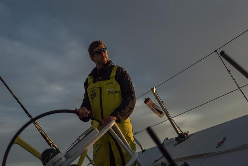 Leg 6 to Auckland, day 19 on board Brunel. 24 February, . Peter Burlibng driving. Sunrise - photo © Yann Riou / Volvo Ocean Race