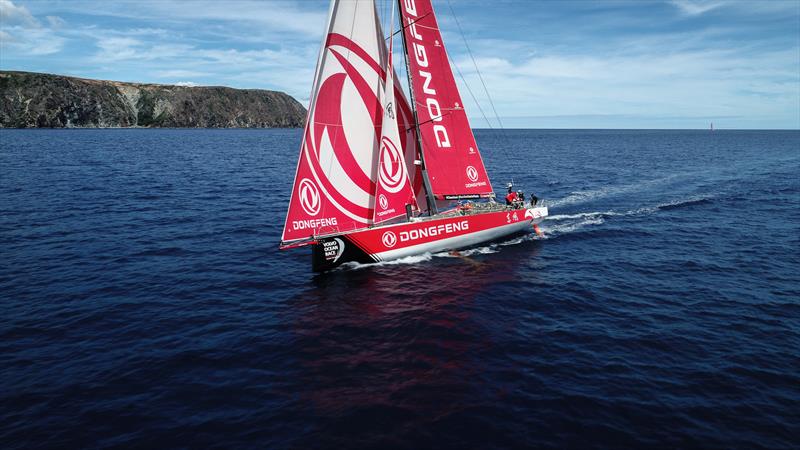 Leg 6 to Auckland, day 21 on board Dongfeng. 26 February, . Drone shot over the NZ land this morning photo copyright Martin Keruzore / Volvo Ocean Race taken at  and featuring the Volvo One-Design class