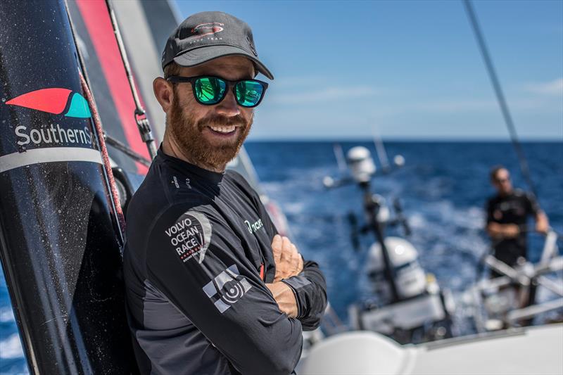 Leg 6 to Auckland, day 19 on board Sun hung Kai / Scallywag. Marcus Ashley-Jones posing. 26 February,  photo copyright Jeremie Lecaudey / Volvo Ocean Race taken at  and featuring the Volvo One-Design class