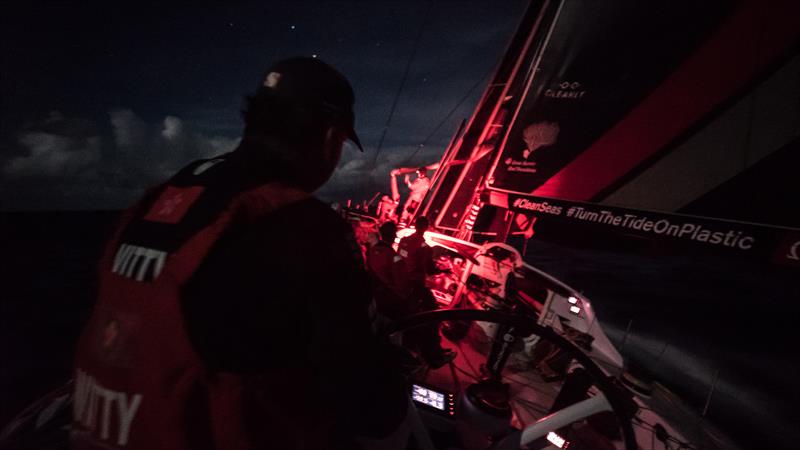 Leg 6 to Auckland, Day 20 on board Sun hung Kai / Scallywag. 50 miles to the finish, 20 knots of wind, bright moon, flat water, what else can you ask for? 27 February, . - photo © Jeremie Lecaudey / Volvo Ocean Race