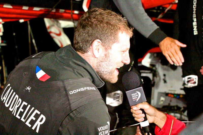 Dongfeng skipper Charles Caudreiller (FRA) 4th place Leg 6, Volvo Ocean Race - Leg 6 Finish, Auckland, February 28, photo copyright Richard Gladwell taken at  and featuring the Volvo One-Design class